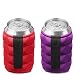 SUPER SOFT Beer Can Cooler Sleeves for Ice Cold Drink, Reversible Double Sided Embossed Design - 2 Pack Collapsible Insulated Soda Bottle Holder Premium Quality Many Color Party Huggies by Metric USA
