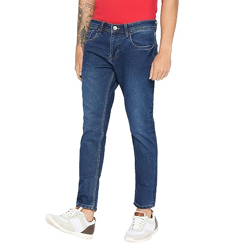 Image of Being Human Green Skinny Cropped Fit Men's Denims Clothing