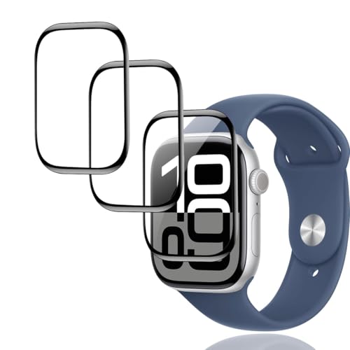 【3枚セット】用 Apple Watch Series 10 46mm フィルム ガラスフィルム PET複合材 炭素繊維 用 アップルウォッチ Series 10 46mm 液晶保護フィルム カバー キズ防止 耐衝撃 飛散防止 24時間自動修復技術 全面保護 3D曲面 高透過率 高感度タッチ 気泡ゼロ 自動吸着 貼り付け簡単