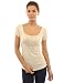 PattyBoutik Women's Scoop Neck Empire Waist Raglan Top (Beige S)