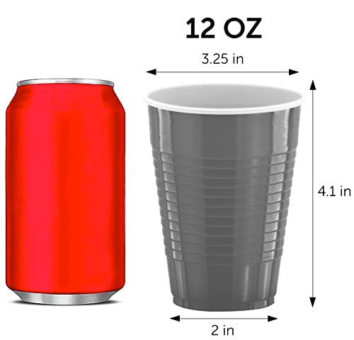 image for DecorRack 40 Party Cups 12 oz Disposable Plastic Cups for Birthday Par