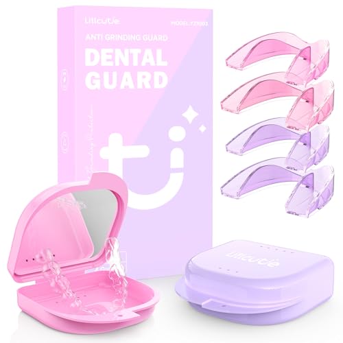 Image of Anti Grinding Guard, Mouth Guard for Grinding Teeth at Night | 2 Color Night Guards for Sleeping with 5X Magnifier Guard Case, 4 Pcs /2 Sizes