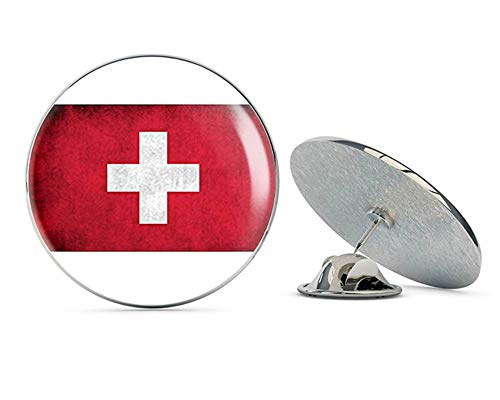 Switzerland Vintage Flag (Swiss Cross red) Metal 0.75
