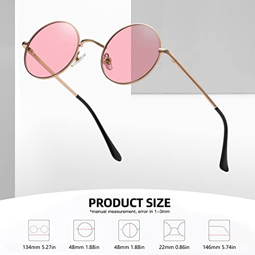 Image of MEETSUN Small Round Polarized Sunglasses for Men Women Metal Retro Hippie Circle Sun Glasses Driving Festival Cosplay UV400