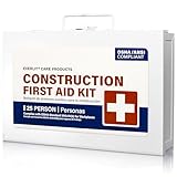 EVERLIT 185 Pcs Metal First Aid Kit for Contractors, Construction Site, OSHA Compliant, Workshop, Business, Commercial Truck Vehicle DOT, Wall Mount Box, All-Purpose