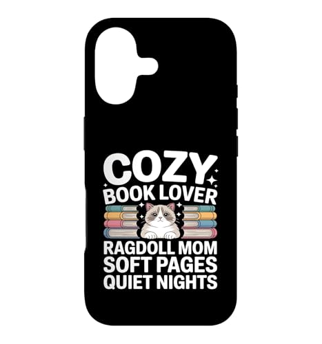 Cozy Book Lover Ragdoll Mom �\�t�g�y�[�W �Â��Ȗ� �X�}�z�P�[�X iPhone 17 �p