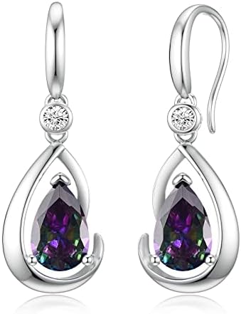 SEVENWELL Women's Teardrop Earrings 925 Sterling Silver Dangle Earrings Multicolor with Box