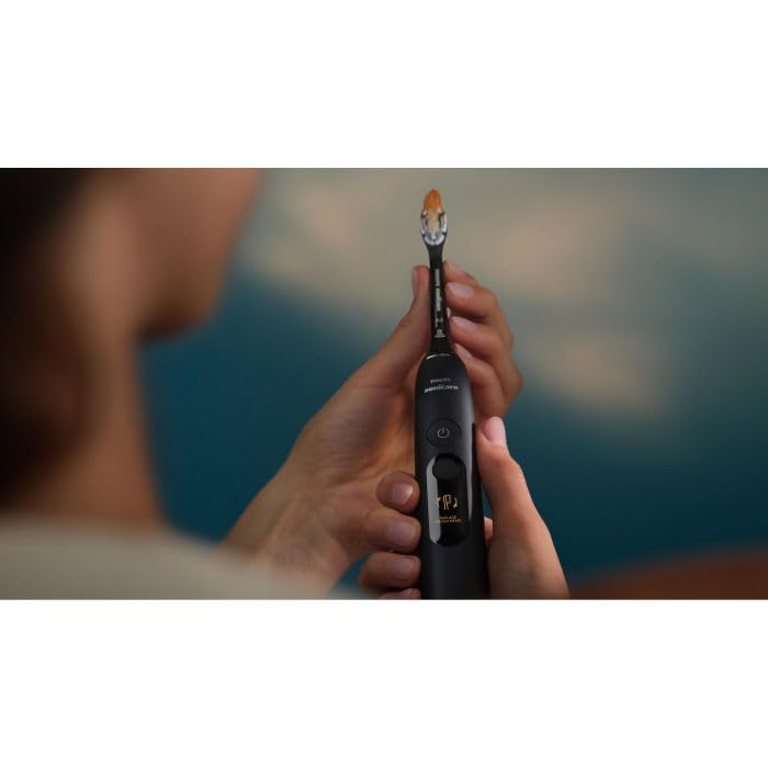 Philips Sonicare Next-Generation DiamondClean 8000 HX8311/12 - Spazzolino elettrico con controllo intelligente della pressione e 15 impostazioni, nero
