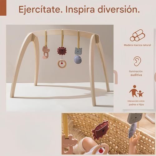 Gymnase d'activités pour bébés pliable avec hochet sensoriel
