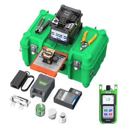 4.3 Inch Touch Screen Komshine FX39 Fiber Optic Full Fusion Splicer Kit, Core Alignme Splicer Six Motors, 6S Splicing 16S Heating Automatic Focus+Fiber Power Meter KPM-35 OPM