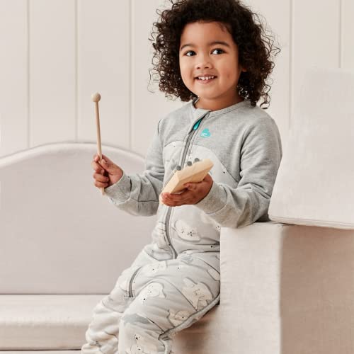 Image of Love to Dream Extra Warm Toddler Sleep Suit (24-36 Mo), Super Soft Temp Regulating Sleeping Sack, 3.5TOG Warm Wearable Blanket, Grey