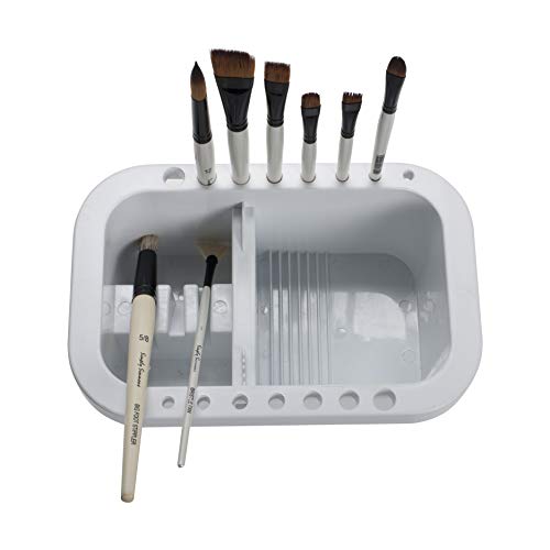 Jerry's Artarama Artist Brush Washer - Multi Use Include Paint Brush Stand & Rest, Cleaning & Washing Basin, Water Bucket, And Painting Palette All In One Within A Lidded Compact Carry Case For Travel #TOP1