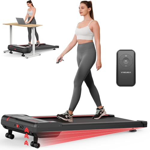 Image of THERUN Walking Pad Treadmill with 6% Auto Incline, 2.5 HP Under Desk Treadmill for Home Office with Remote Control, 300 lbs Weight Capacity, LED Display, Wide Belt