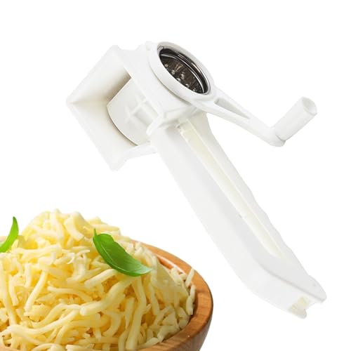 Grattugia Rotante Per Formaggio – Grattugia Rotante Con Manico, Grattugie Con 3 Tamburi Intercambiabili, Grattugie Rotanti Portatili In Acciaio Inossidabile Per Formaggi, Verdure, Patate E Frutta