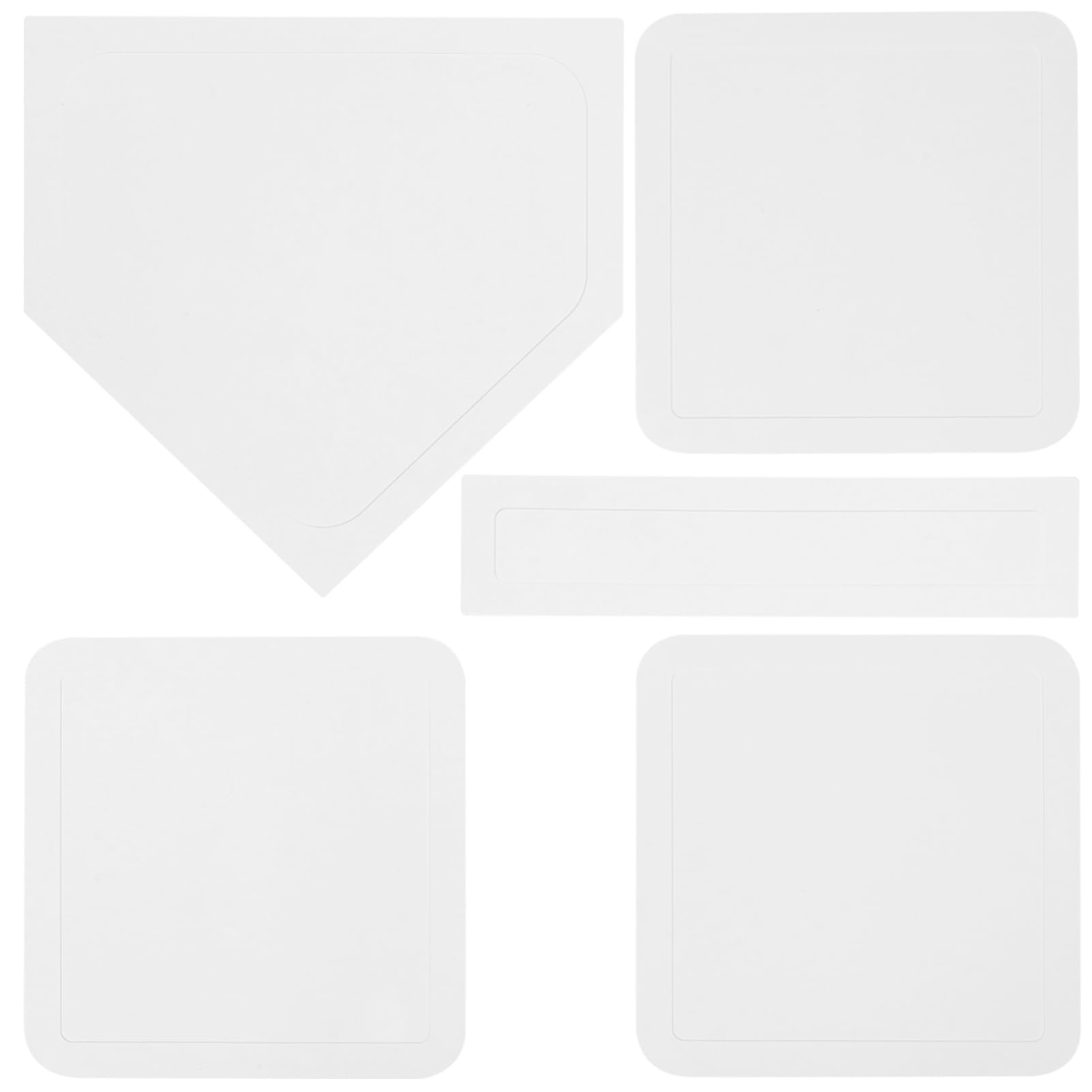 BRIGHTFUFU 5pcs Rubber Base Kickball Softball Plate Baseball Training Equipment for Outdoor Practice Lightweight Portable for All Skill Levels