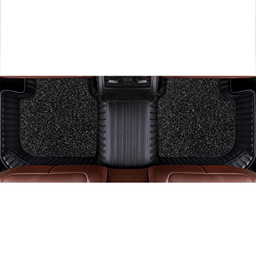 Image of Autofurnish Premium 9D Car Mat Full Set for Maruti Suzuki Wagon R 2019 || Luxury Leather Dual-Stitch Full Set 9D Car Floor Mat || 100% Waterproof || Color : Black Black
