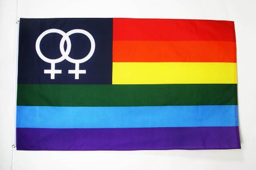 AZ FLAG, Rainbow Double Venus Flag, 2x3 Ft, 100D Polyester Lesbian Pride Banner with Two Metal Grommets, Fade Resistant