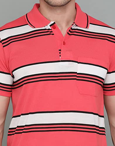 Image of INKKR Striped Men's Polo Neck T-Shirt Combo