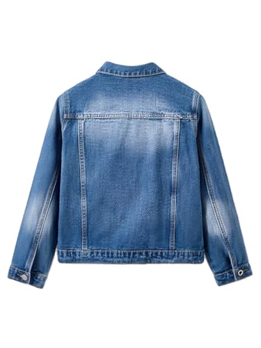 Ripped Jean Jacket for Girls Denim Jackets Classic Long Sleeve Button Down School Trendy Fall Outerwear with Pockets2