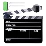 LEKEFETO Filmklappe, Acryl Regieklappe, Szene Acryl Filmklappe mit Magnetischen Tafelradierer & Benutzerdefinierten Stiften & Sechskantschlüssel, für Shoot Requisiten, Fernsehserie - 30 x 24 cm