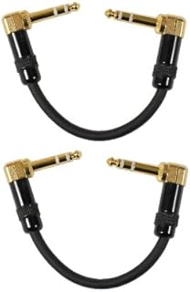 Audio2000's C25000P2 TRS Right Angle Cable (0.5 Feet 2 Pack)