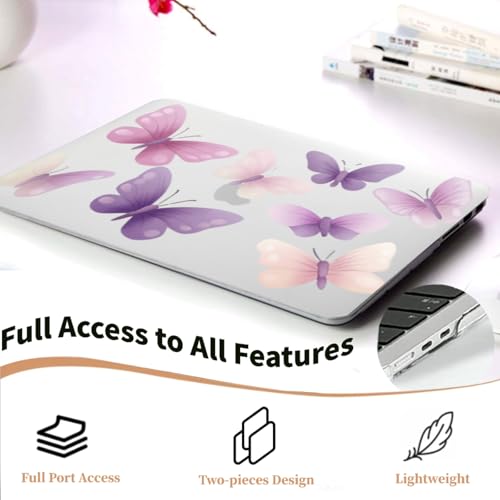 Housse rigide MacBook Neo 13 A3404 papillon violet de haute précision