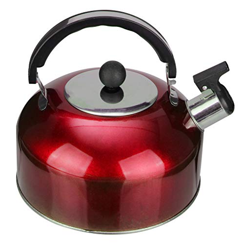 Housoutil Bouilloire Sifflante Cuisinière en Acier Inoxydable de 2 litres Bouilloire de Camping de Plaques de Cuisson pour Cuisinière à Gaz Plaque à Induction
