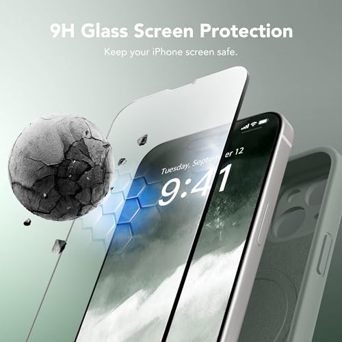 Image of Magnetic for iPhone 15 Plus Case, Compatible with MagSafe, [Full Camera Protection][Screen Protector] Silicone Shockproof Protective Phone Case for iPhone 15 Plus 6.7 inch, Calke Green