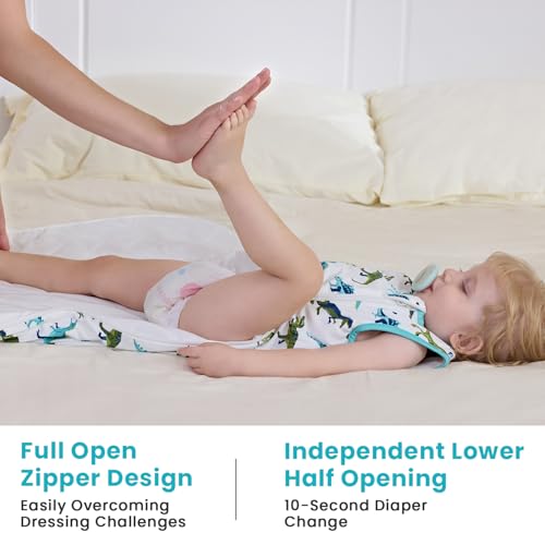 Image of babee Reshinee Bamboo Viscose Sleep Sack for Babies and Toddlers 1.0 Tog Wearable Blanket 2-Way Zipper Baby Shower Gifts