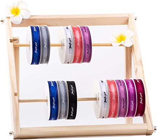 JXYQ Organizador de Cintas de Madera para sobremesa, pequeño Soporte de Madera para Guardar Cintas, Ahorra Espacio, 40 x 40 cm