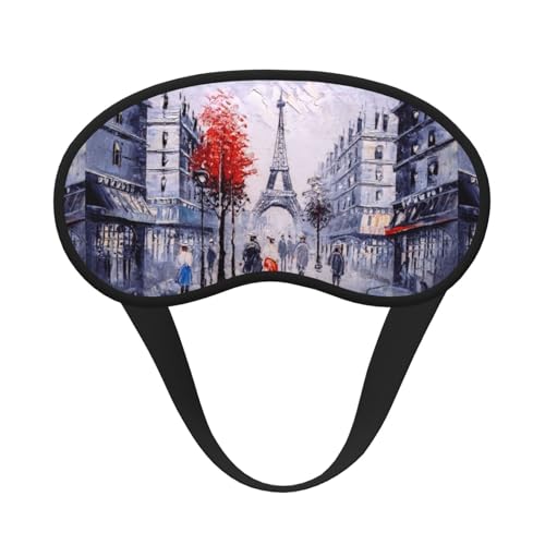 Antifaz para dormir unisex con diseño de árbol de la ciudad de París, diseño de la Torre Eiffel, cómoda, para viajes, meditación, sueño y viajes