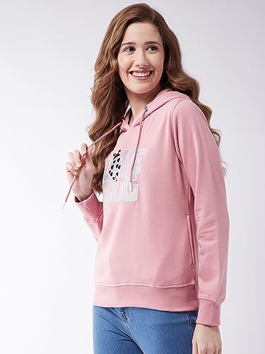 Image of Modeve Women Printed Hooded Sweatshirt for Winter