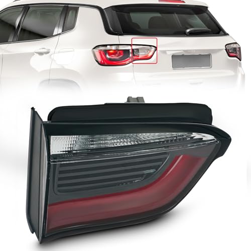KARPAL Inner Rear Brake Lamp Tail Light Left Driver Side Compatible with 2017-2021 Jeep Compass Replace 68517557AA 55112685AA CH2802117