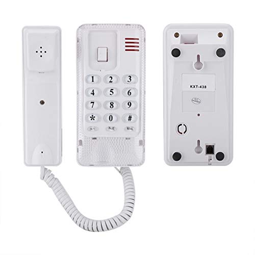 Teléfono de pared retro con funciones básicas blanco miniatura 7