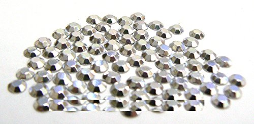 BORCHIE SFACCETTATE Termoadesive 4mm 100pz Argento borchia grigio lucido silver