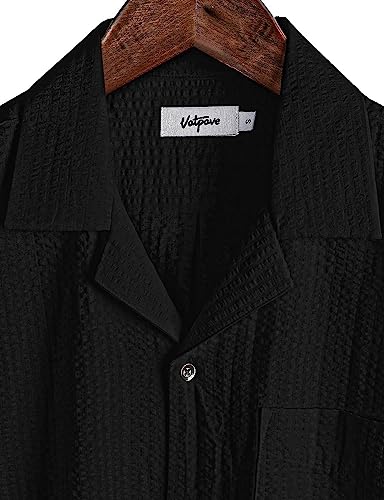 Image of VATPAVE Mens Striped Summer Shirt Casual Button Down Short Sleeve Beach Shirts Cotton Shirts for Men