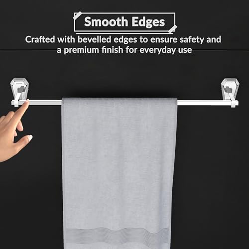 Image of Plantex Towel Rod for Bathroom /304 Grade Stainless Steel Towel Bar /Towel Stand /24 Inch Towel Hanger /Bathroom Accessories - Pack of 1 (PM-2402, Chrome)