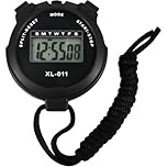 Digital Sports Stopwatch Timer Stopwatch Large Display Interval Training Timer Outdoor Split Stop Watch Lap Timer Digital Calendar Alarm Clock Referee Watch for Training Swimming Running (black)