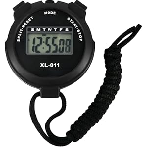 Digital Sports Stopwatch Timer Stopwatch Large Display Interval Training Timer Outdoor Split Stop Watch Lap Timer Digital Calendar Alarm Clock Referee Watch for Training Swimming Running (black)