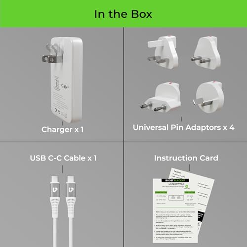 Image of UltraProlink 67W Slimmest GaN Universal Charger Adapter |6 in 1 Travel Adapter with 2 USB C Ports |Compatible for Type-C Port Based laptops, Tablets & mobiles | Type C Cable | UM1200