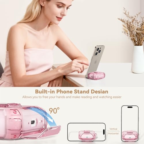 Image of for AirPods Pro 3 Case with Safety Lock,Clear Case Soft TPU Shock-Proof Protective Cover with Cute Bling Keychain and Cleaner kit for Women Girls-Clear Pink