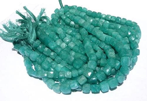 Amazonite facettée cubes 3D véritables pour créer un bijou porte-bonheur unique et apaisant