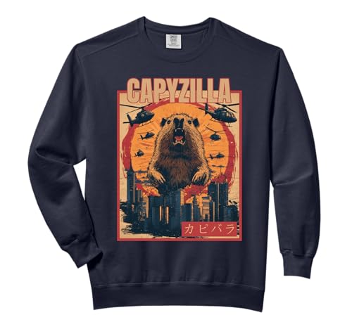 Capyzilla | Funny Capybara Graphic | cool Rodent Capybara Comfort Colors Adult Sweatshirt