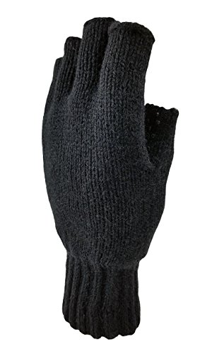 Bruceriver Men's Knitted Fingerless Ragg Gloves with Thinsulate Lining