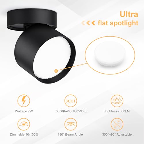GeyouLux LED Adjustable Projection Spotlight, 7W 800LM diameter 82×80mm Dimmable Ceiling Spotlights - Image 3