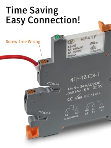 Relé delgado 41F de conmutación estable a 220V con zócalo compacto de 6.2mm 4