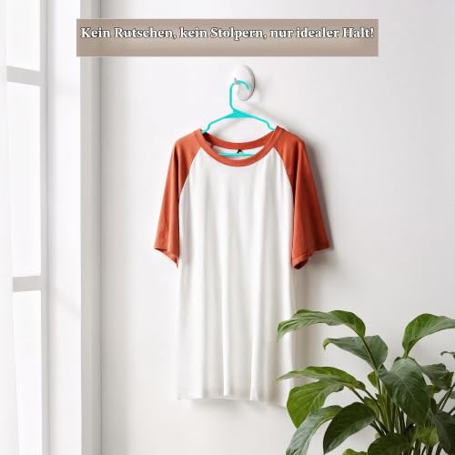 Utopia Home 50er-Pack Kunststoffbügel Platzsparende, langlebige Bügel mit Schulterrillen, Aqua – Ansicht 8