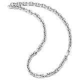 COOLSTEELANDBEYOND Hombre Acero Inoxidable Sólida Cuerda Cadena Collar Grueso Resistente Enlace Cadena Barbada Capas