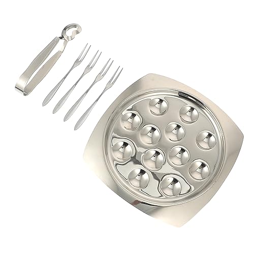Mikinona Piatto Per Lumache in Acciaio Inossidabile Forchette Morsetto Clip Per Piatti Forma Di Da Cucina