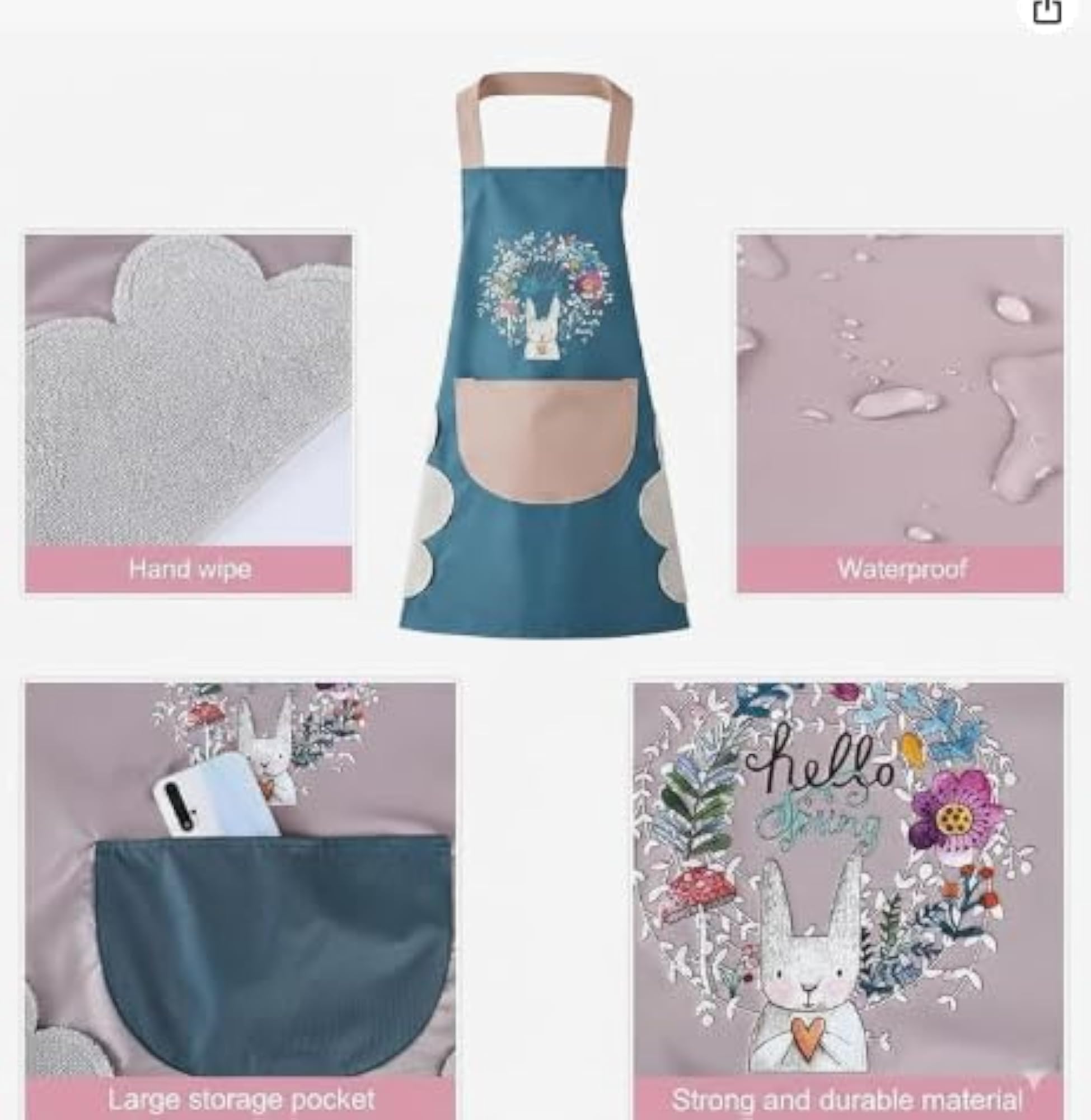 Waterproof Kitchen Apron for Women, Adjustable